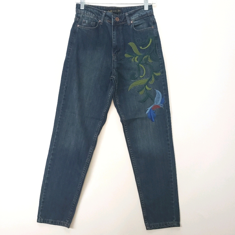Floral Denim Pants